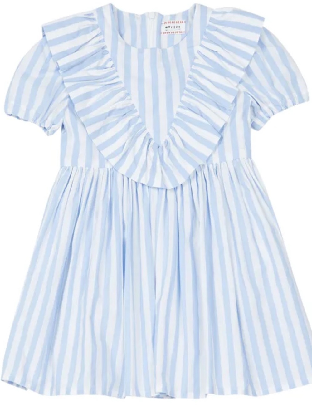 Morley Light Blue & White Striped Ruffle Dress Sz 2